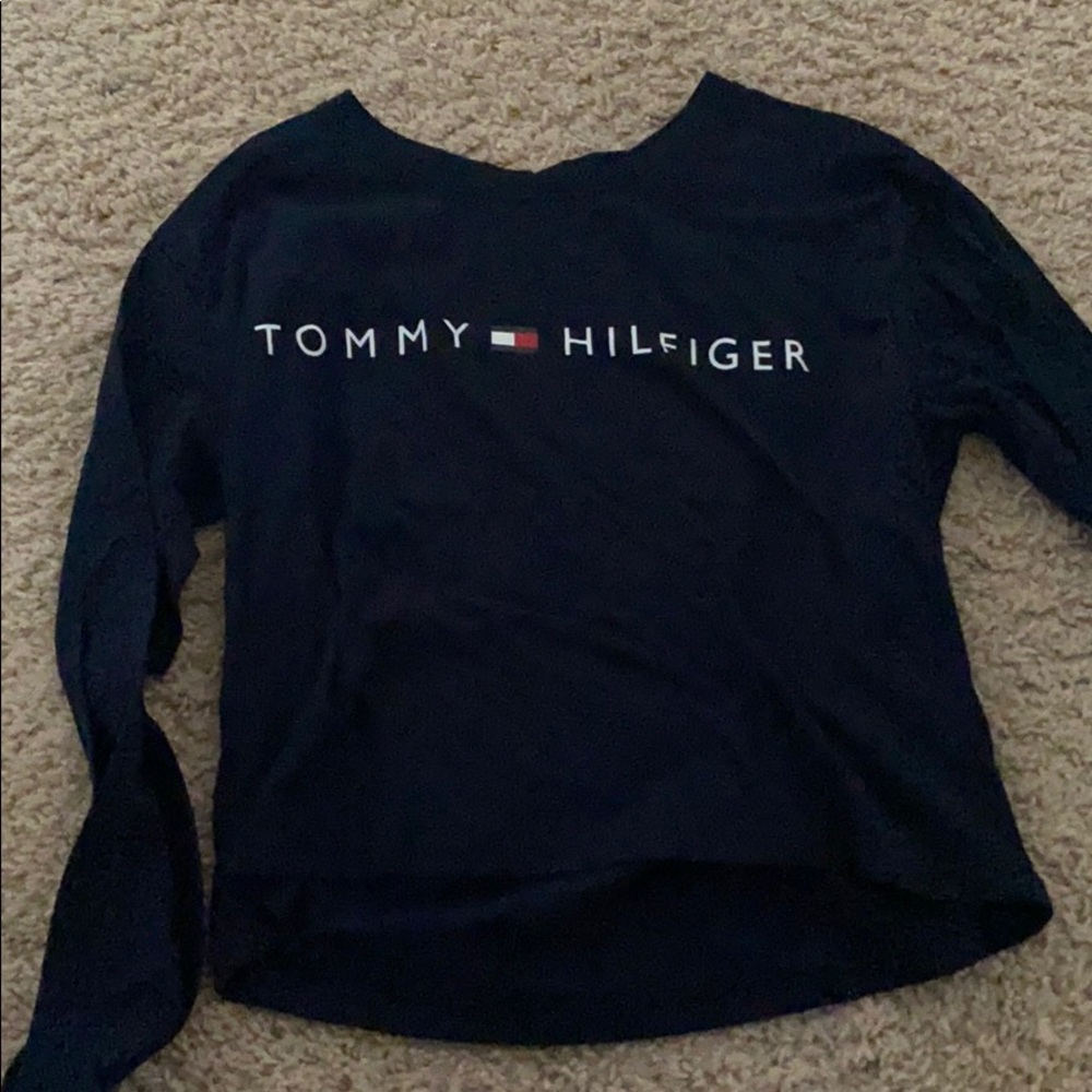 Navy blue long sleeve Tommy Hilfiger shirt